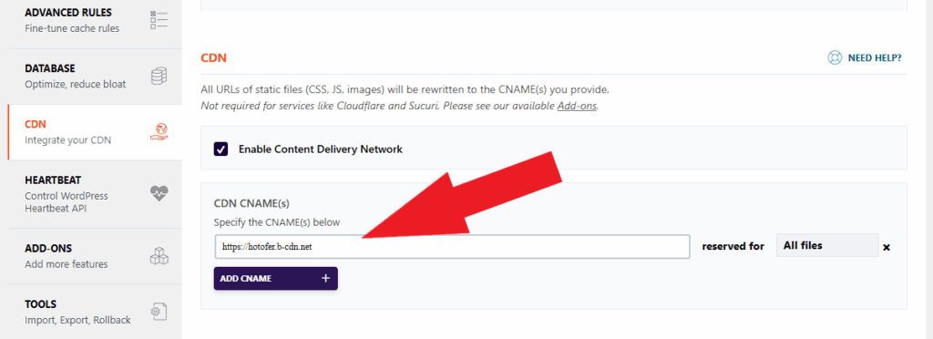 Bunny CDN Set up in WP Rocket