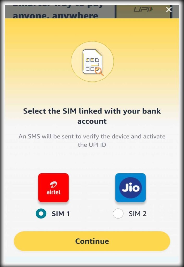 amazon pay sim selection