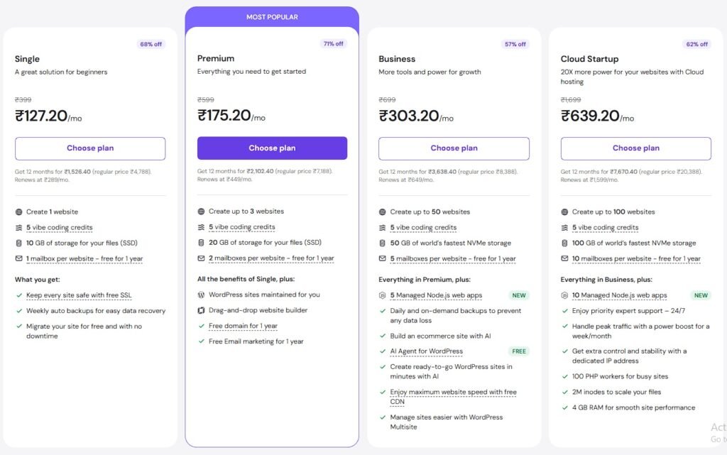 Hostinger Plans
